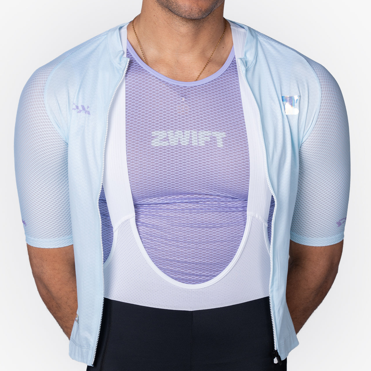 men's lavender cycling base layer – Zwift Watopia Essentials x Pedal Mafia