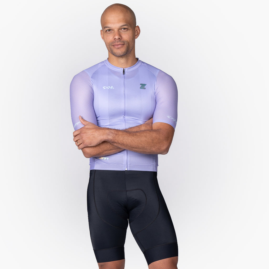 men's lavender cycling jersey – Zwift Watopia Essentials x Pedal Mafia