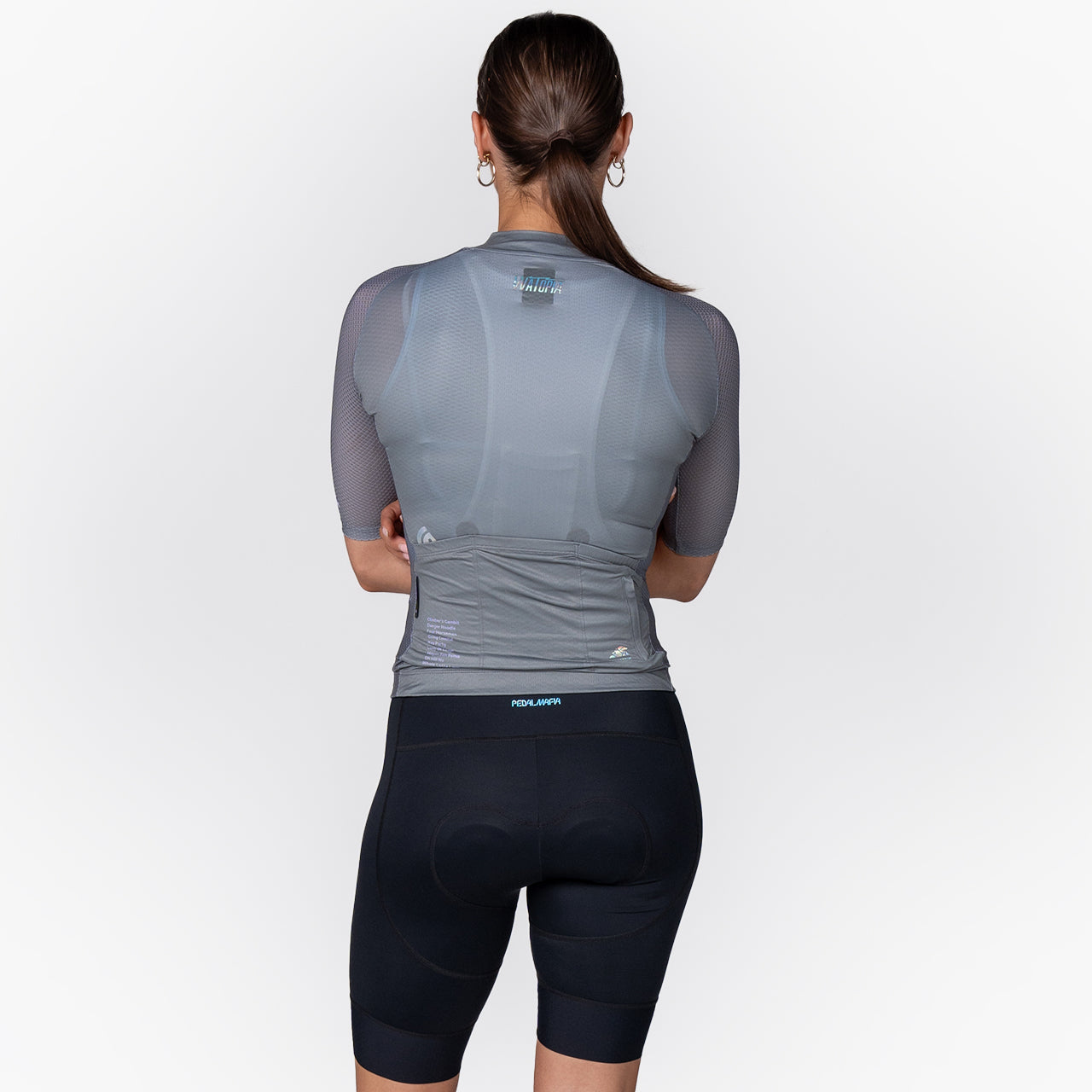 women's slate grey cycling jersey – Zwift Watopia Essentials x Pedal Mafia